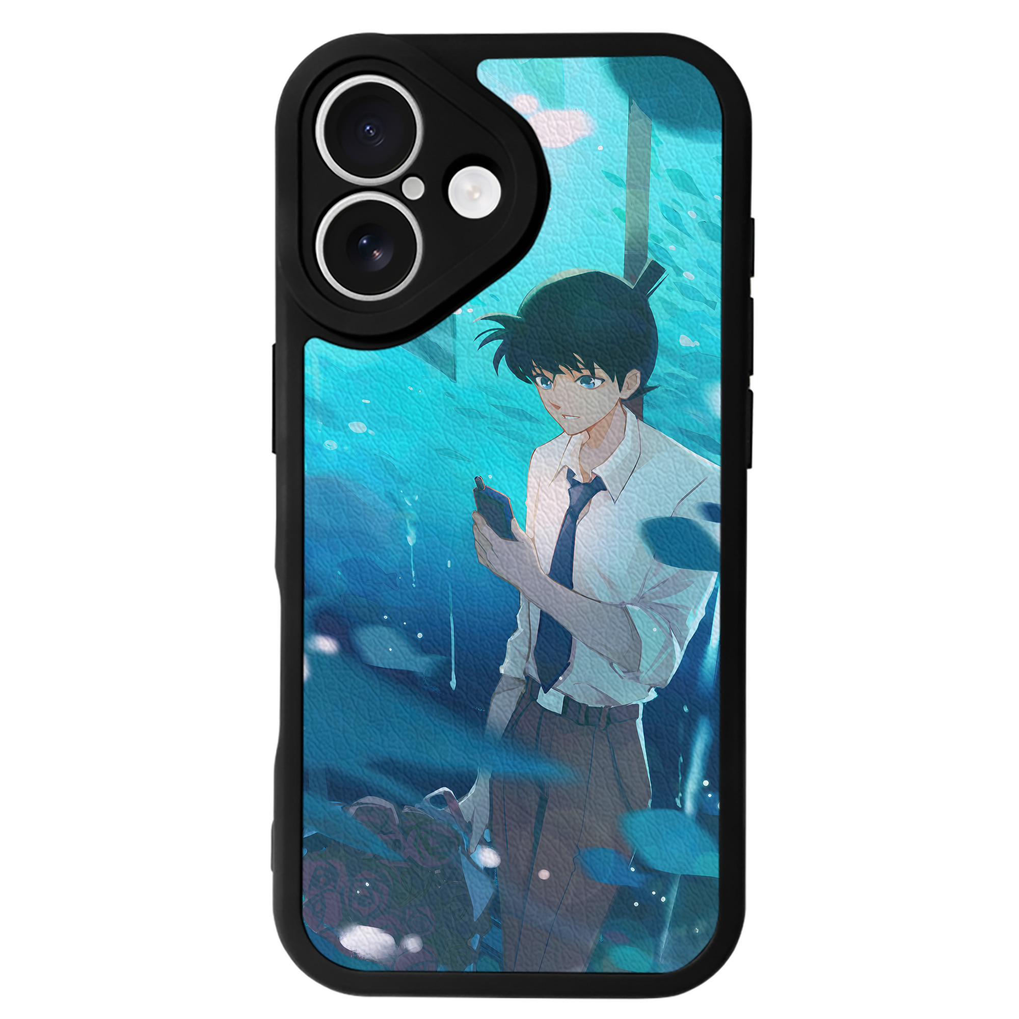 （画像用） 名探偵コナン Detective Conan 【iPhone 16シリーズ対応】シリコンスマホケース（レザー調） 材質：シリコン